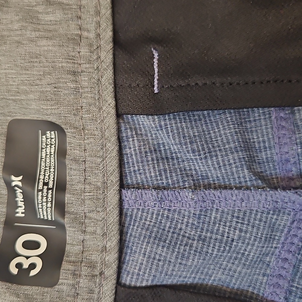 Hurley Blue Gray Flat Front Shorts Tailored Design Swim/Short‎ Size 30 - Picture 5 of 6